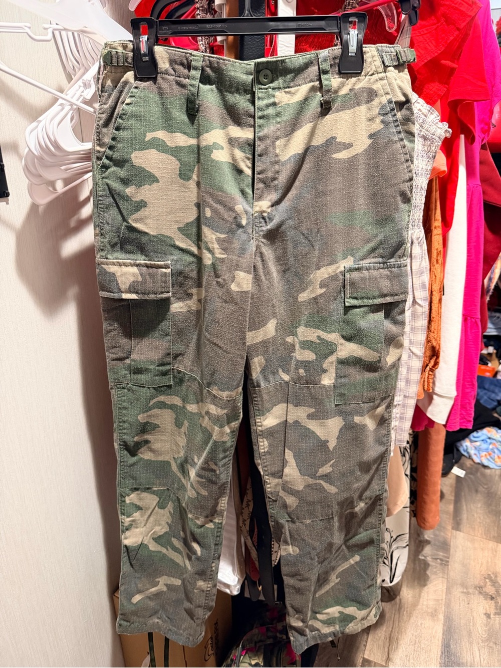 Camo Cargo Pants - Green & Tan Military Print